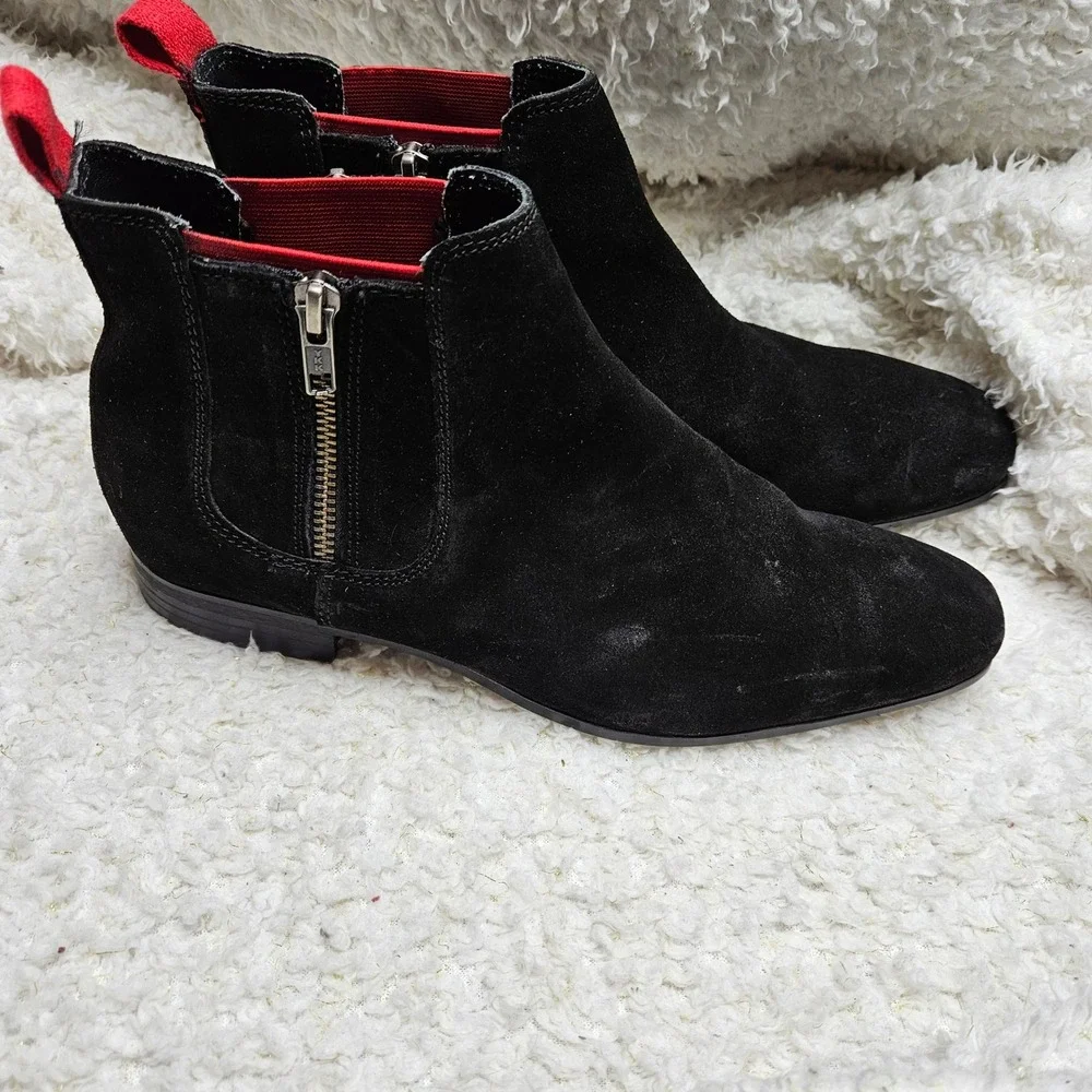 Asos‎ Black Suede Leather Chelsea Ankle Boots mens sz 6